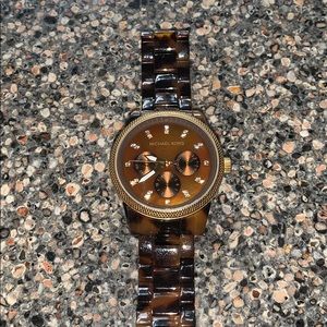 Michael kors brown tortoise watch